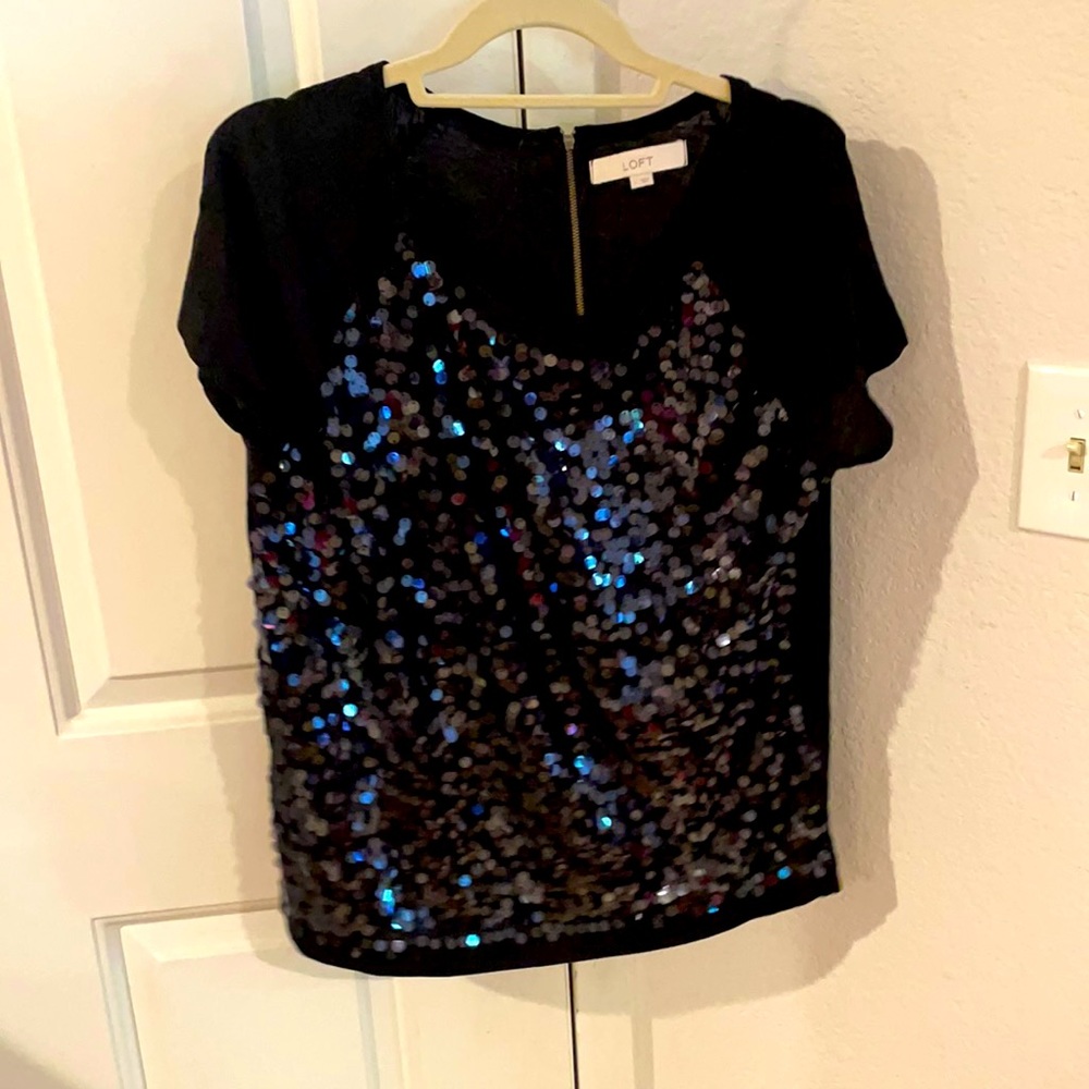 Super cute black sequins top
